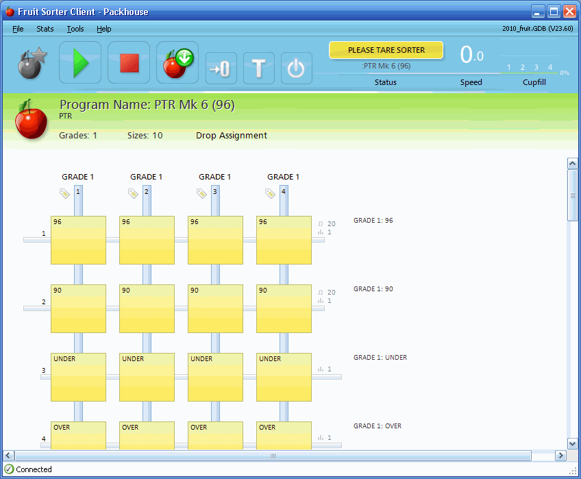 Fruit Sorter main screen